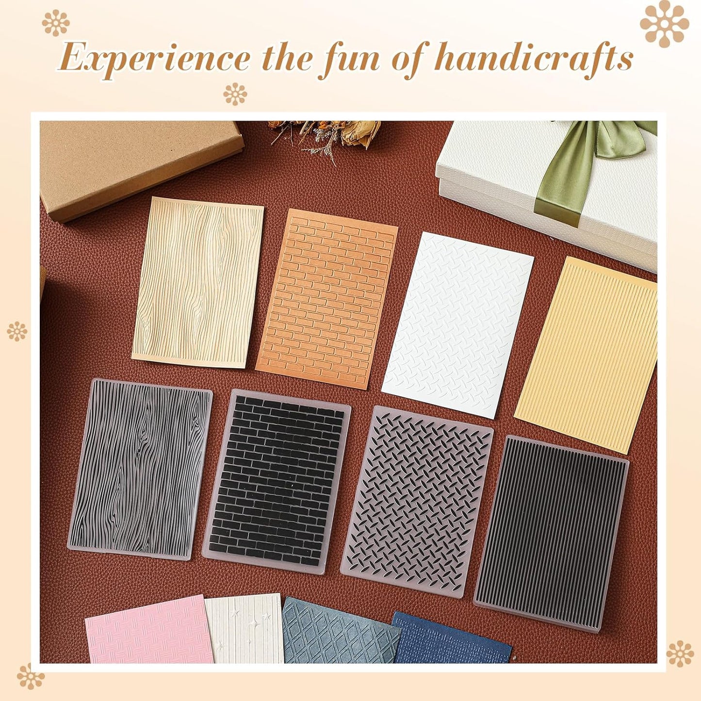 Geiserailie 8 Pieces Embossing Folders Embossing Machine Template Paper Card Heart Folders for Card Making DIY Flower Scrapbook Photo Album Craft Decoration 5.9 x 4.1 Inch(8 Pcs,Vintage Style)