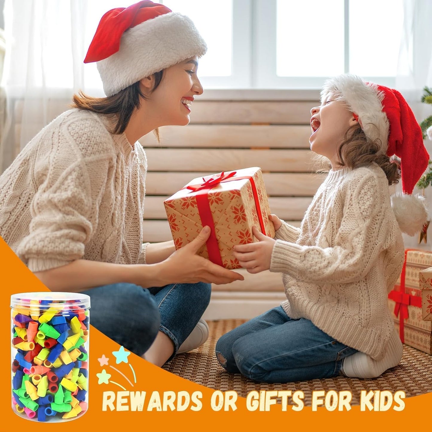 PRALB 1000PCS Pencil Top Eraser Bulk Caps for Pencils,Chisel Shape Erasers Toppers for Party Favors Games Prizes, Pencil Top Erasers Cap for Home School Classroom Office