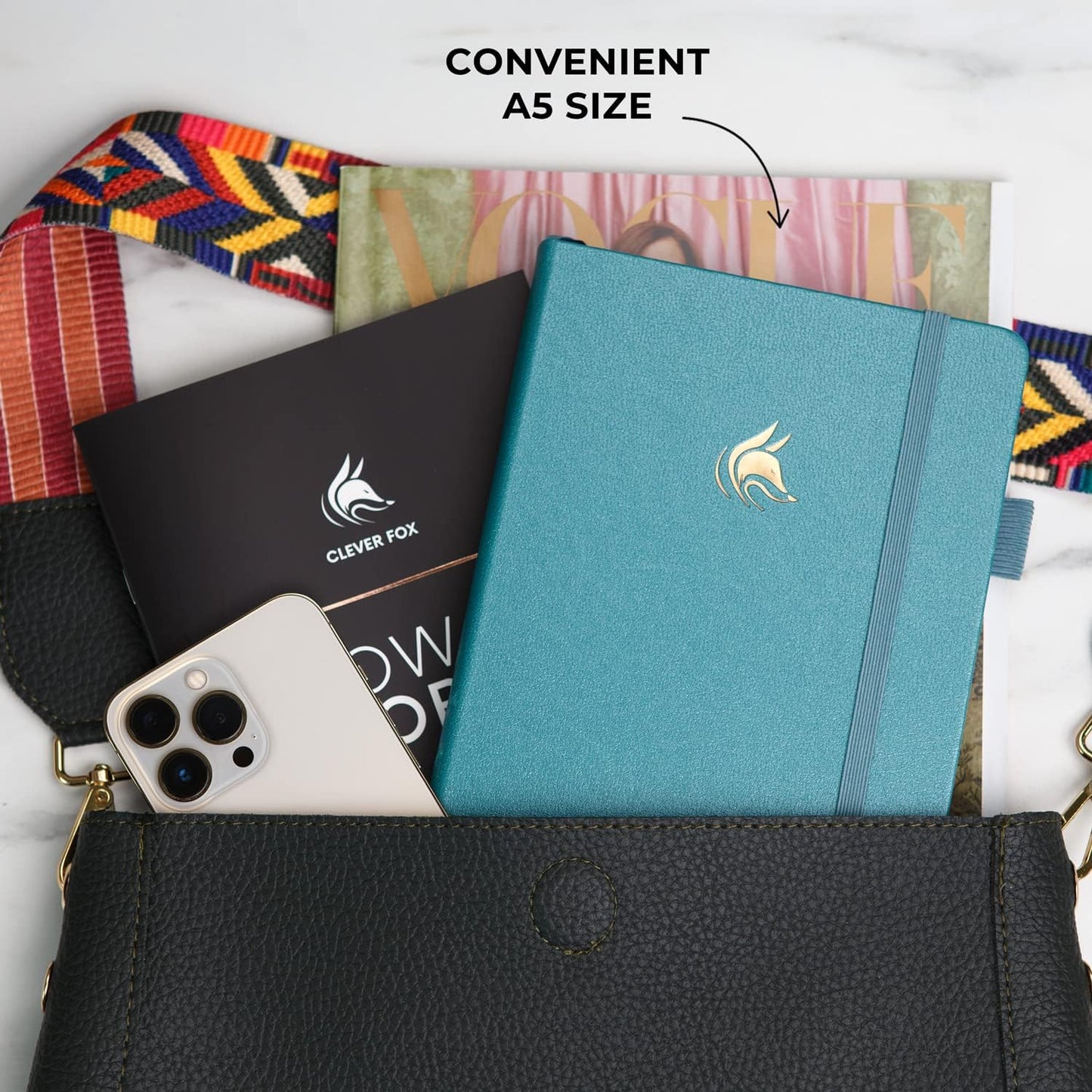 Clever Fox Dated Planner Premium 2025 – Weekly Agenda for Planning & Time Management –Notebook with Habit Tracker & To-do List (Aquamarine)