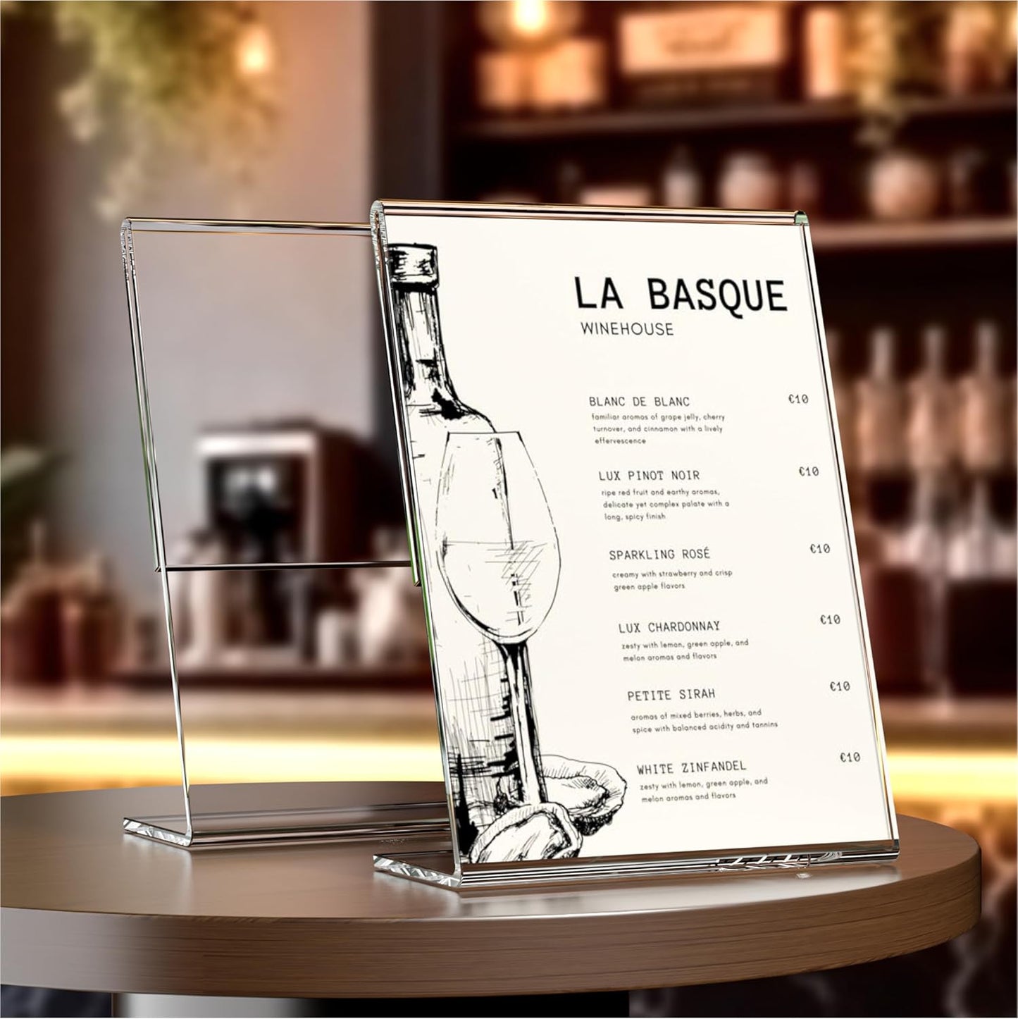 Acrylic Sign Holder 8.5x11 Inches 5 Pack, L Shape Clear Plastic Display Stand, Table Sign Holder Menu Flyer Paper Sign Holders 8.5x11 for Restaurants, School, Office, Store