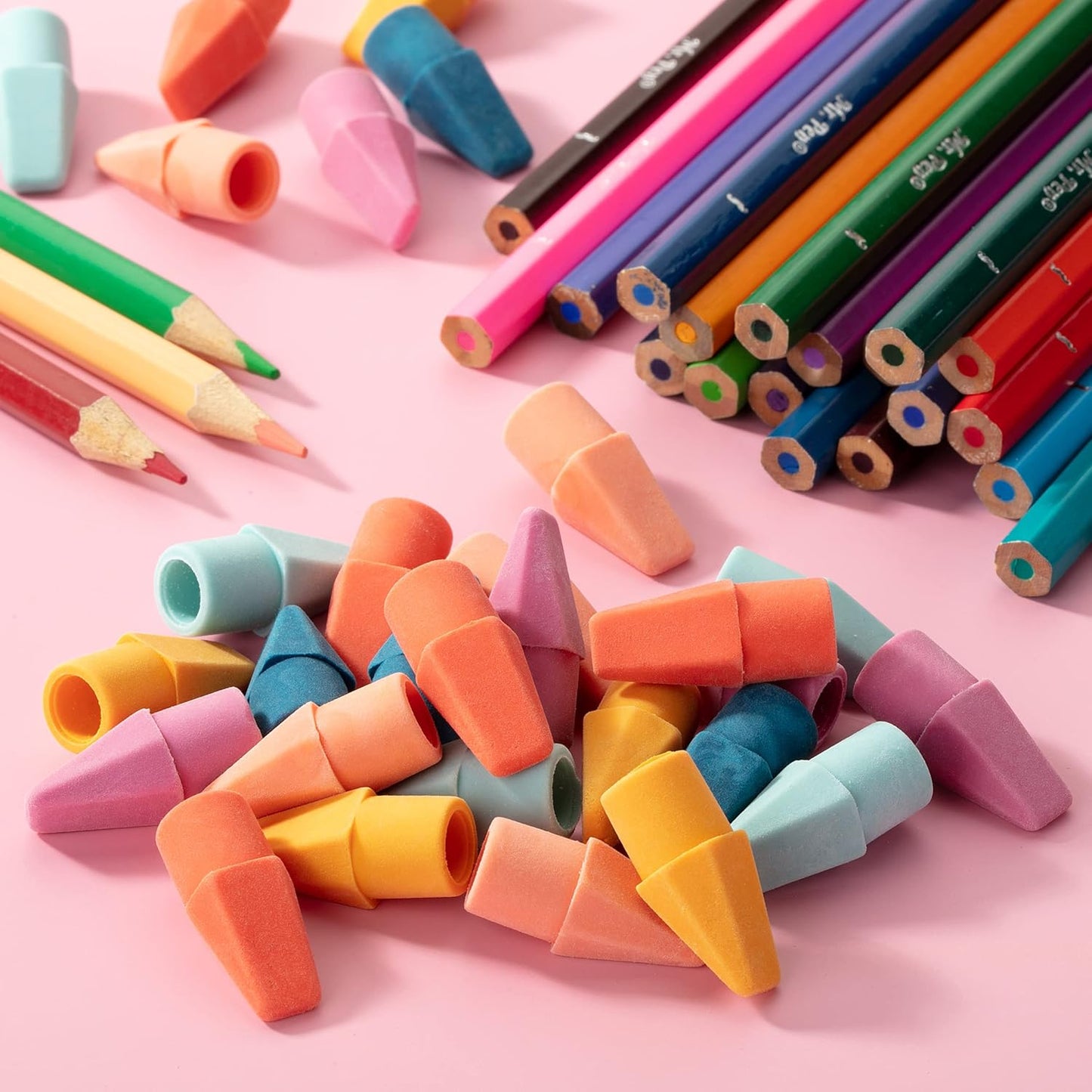 Mr. Pen- Pencil Eraser Toppers, 120 Pack, Vintage Colors, Cap Erasers, Pencil Top Erasers, Eraser Tops