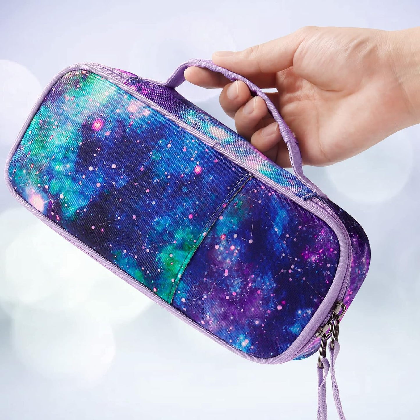 Choco Mocha Galaxy Pencil Case for Girls, Soft Pencil Case Kids Pencils Pouch for Kindergarten Girls, Purple