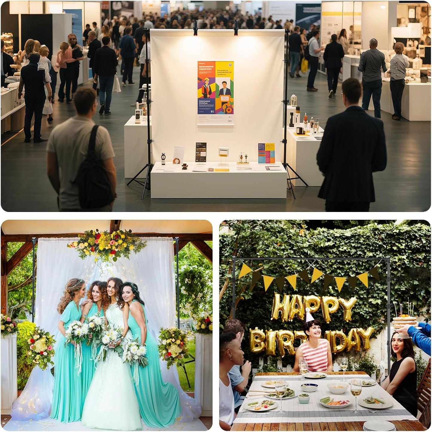 Backdrop Stand, 8.5x10ft Photo Studio Backdrop Support System,Adjustable Backdrops Stand for Parties, Photography, Photo Booth, Projector Screen, Movie Screen, Portraits, Streaming