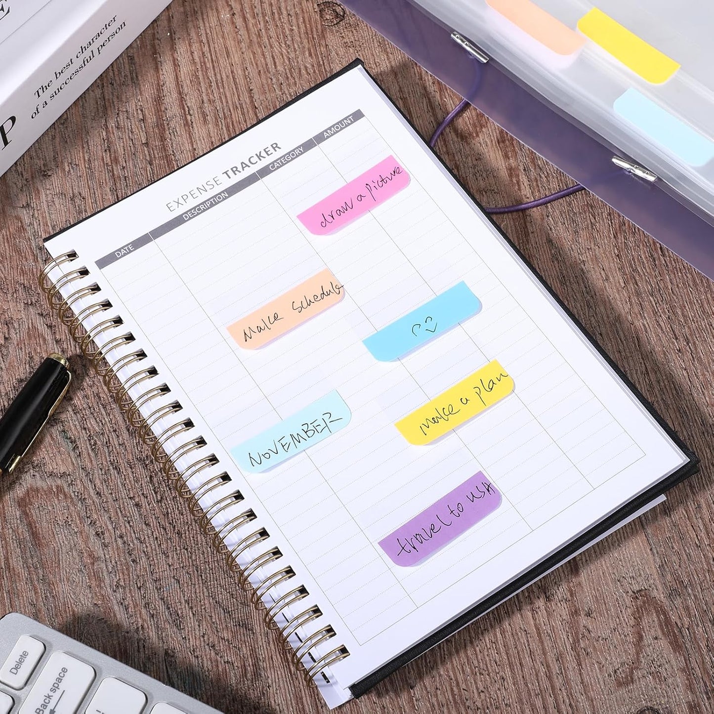 240 Pcs Sticky Index Tabs, 1.8×1inch Colored Book Sticky Tabs for Notebooks, Repositionable Page Tabs for Notebooks File Classification