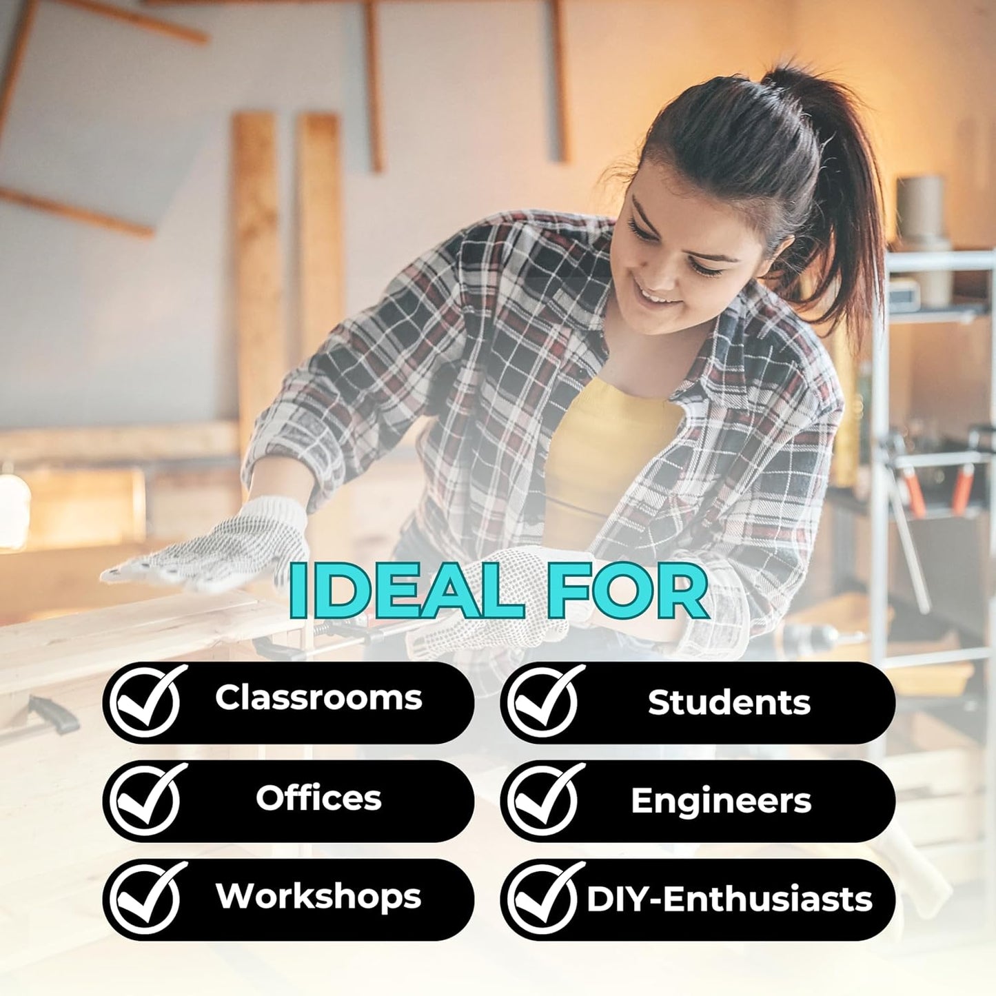 NOKKO 18 Inch Metal Ruler with Cork Backing, Pack of 10 - Flexible Stainless Steel Straight Edge Ruler with Inches and Centimeters, Non-Slip Backing for Precision and Stability