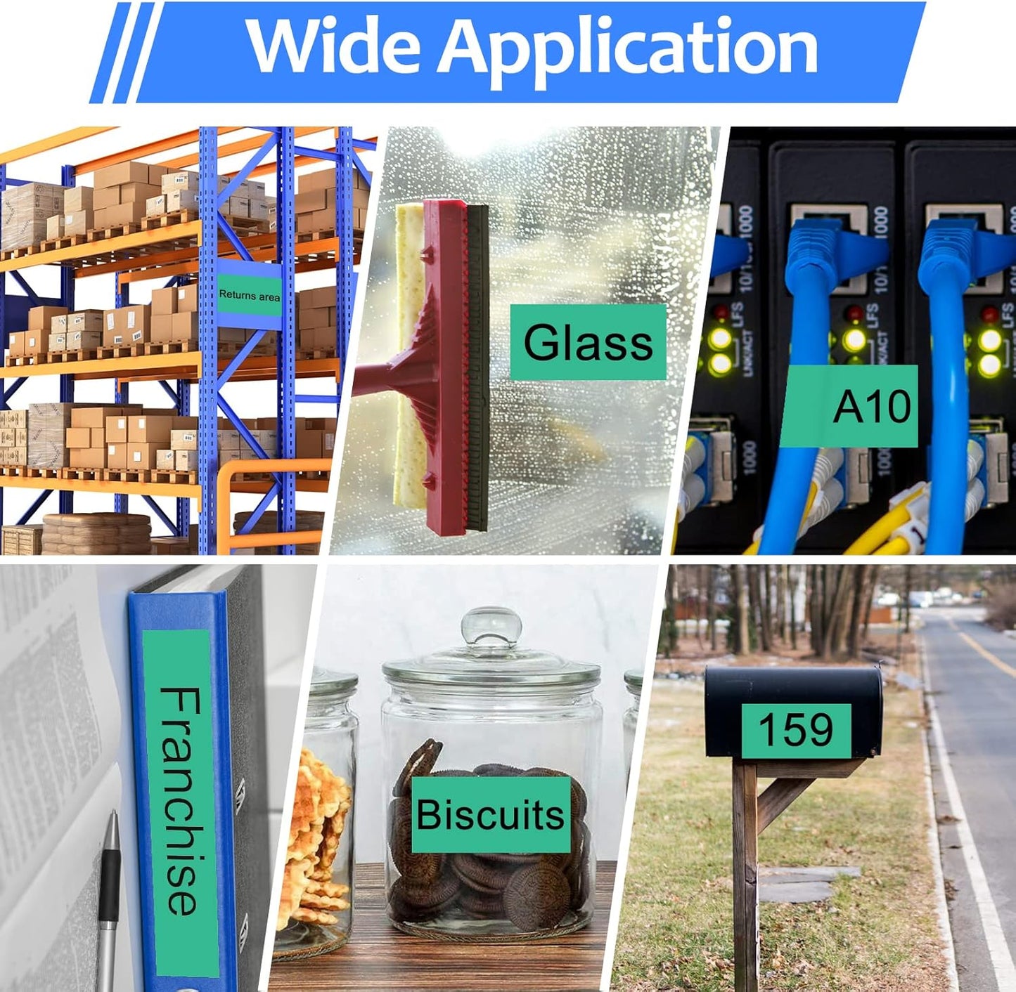 6PK Compatible for Brother P-Touch Label Maker Tape TZe-731 TZe TZ Label Tape TZ-731 TZe731 TZ731 12mm 0.47'' Laminated Black on Green Tape for PT-D210 H110 D220 D400 D600