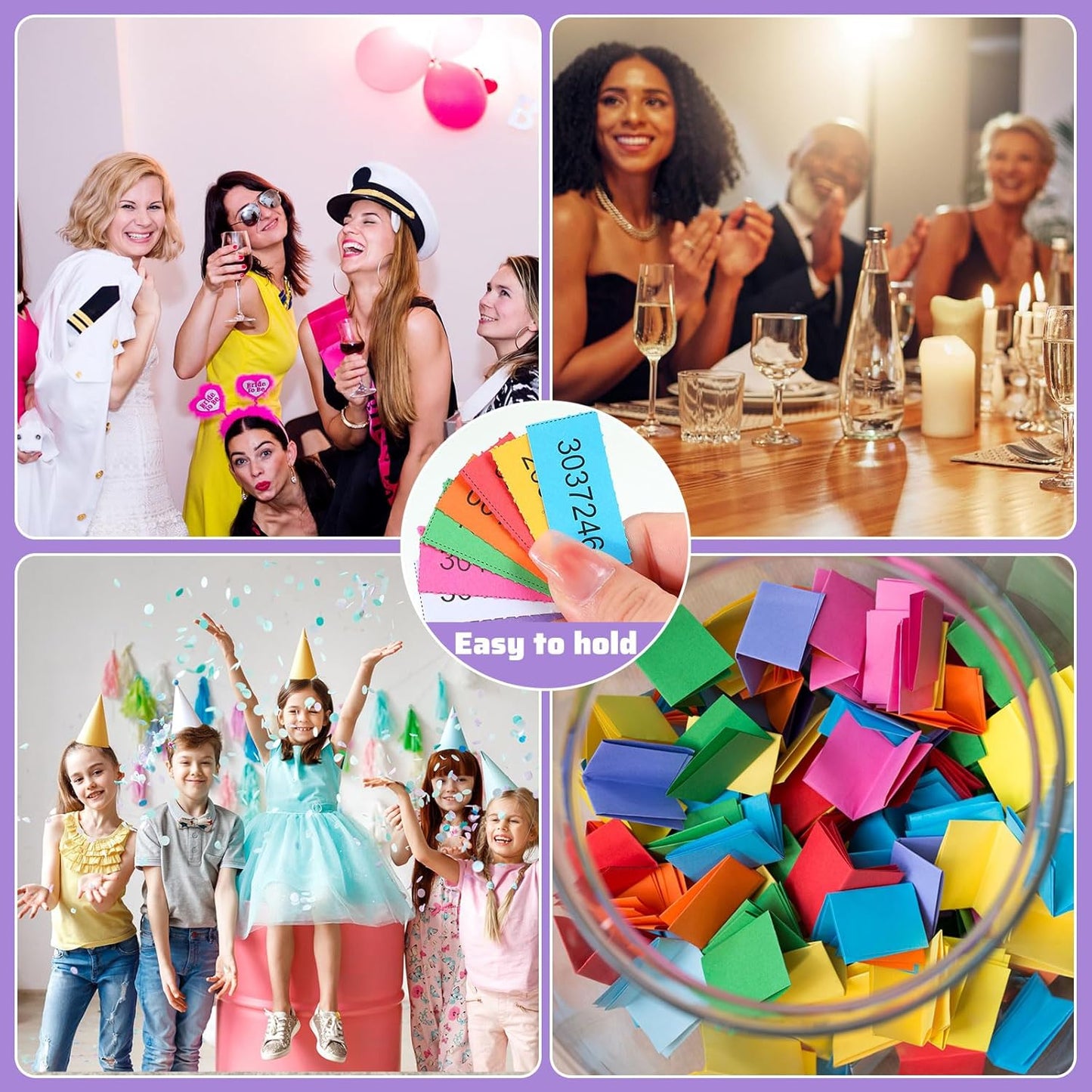 Kosiz 504 Sheets 25 Bid Raffle Ticket with Different Numbers Per Sheet Chinese Auction Tickets for Events Church Basket Auction Silent (Mixed Color)