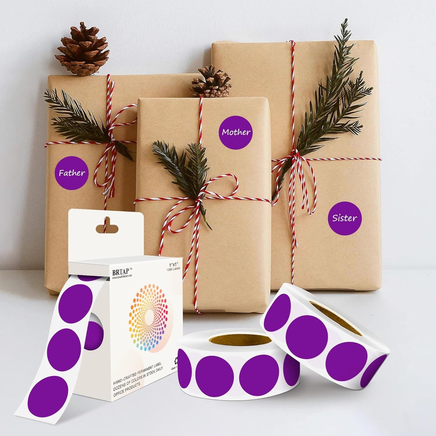 Purple 1 Inch Round Color Coding Labels with 4000 Dots, 4 Rolls - Bright Color Dot Stickers for File Folders, Inventory System - Highly Visible