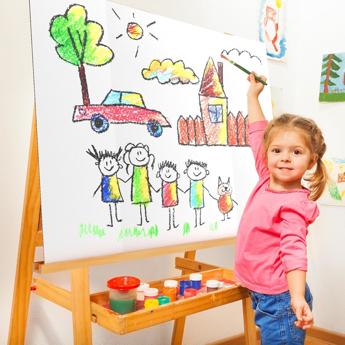 4 Pack 36" x 48" Trifold Poster Board for Presentation, White Corrugated Cardboard Large Tri Fold Poster Board for Science Fair, Office & School Projects, Photo Displays, Exhibitions Event