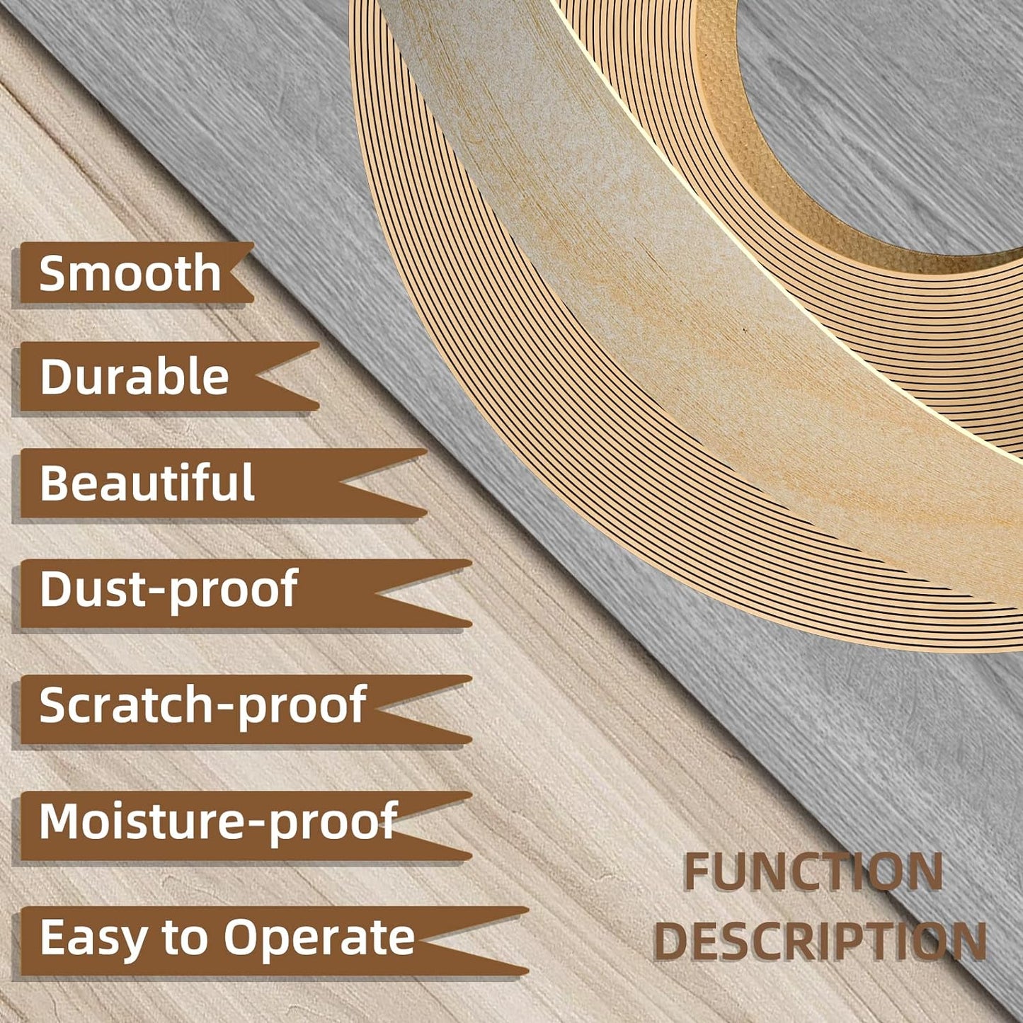 GSCIT Club Birch Edge Banding, 1/2 inch x 100ft roll of Veneer Edge Banding Preglued Flexible, Real Wood Tape Banding