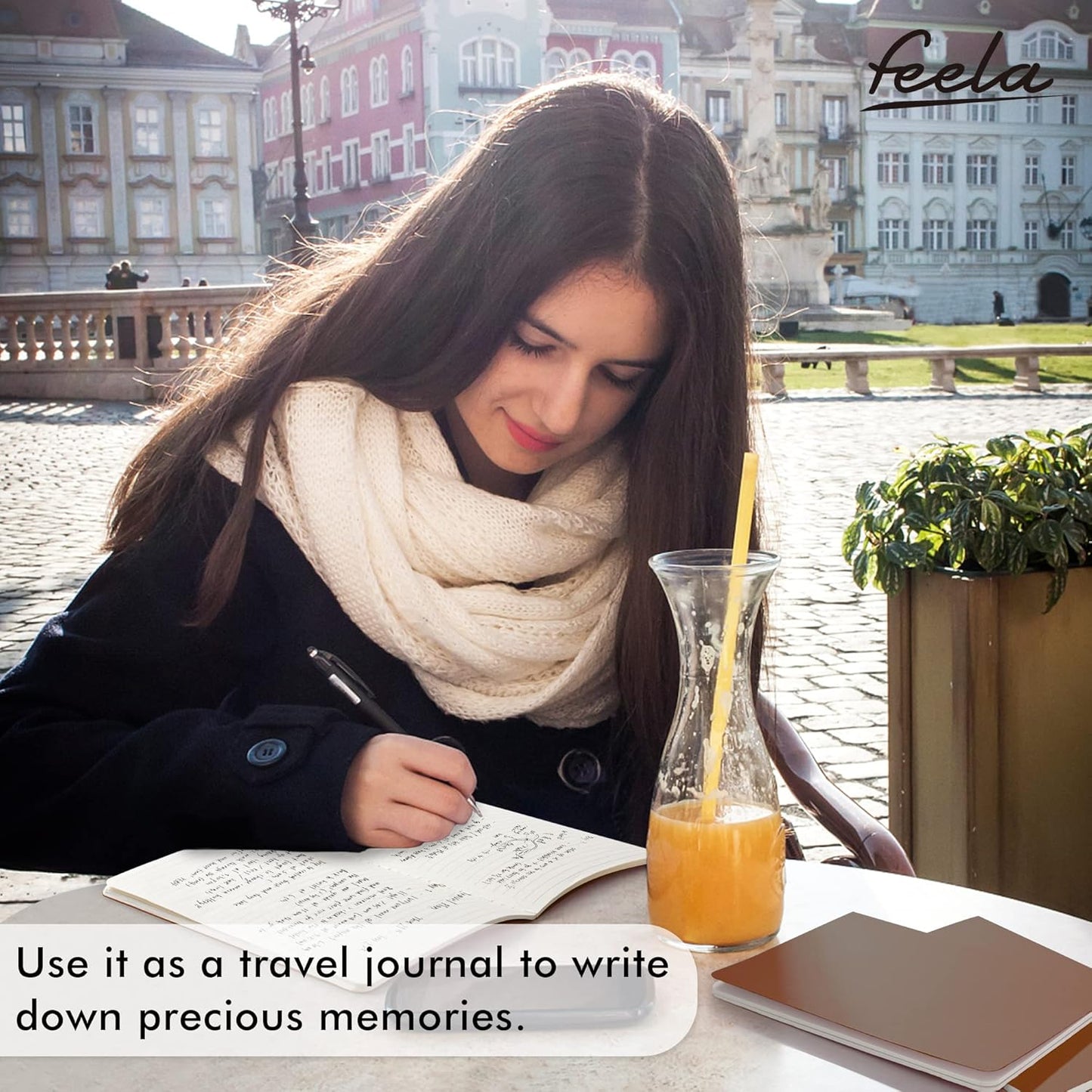 feela 8 Pack Soft Cover Journal Bulk, Notebooks College Ruled for Work, Lined Travel Journal for Women Men, Note Taking Notebook School Supplies Business Writing, 8.2” x 5.5”, A5, Brown