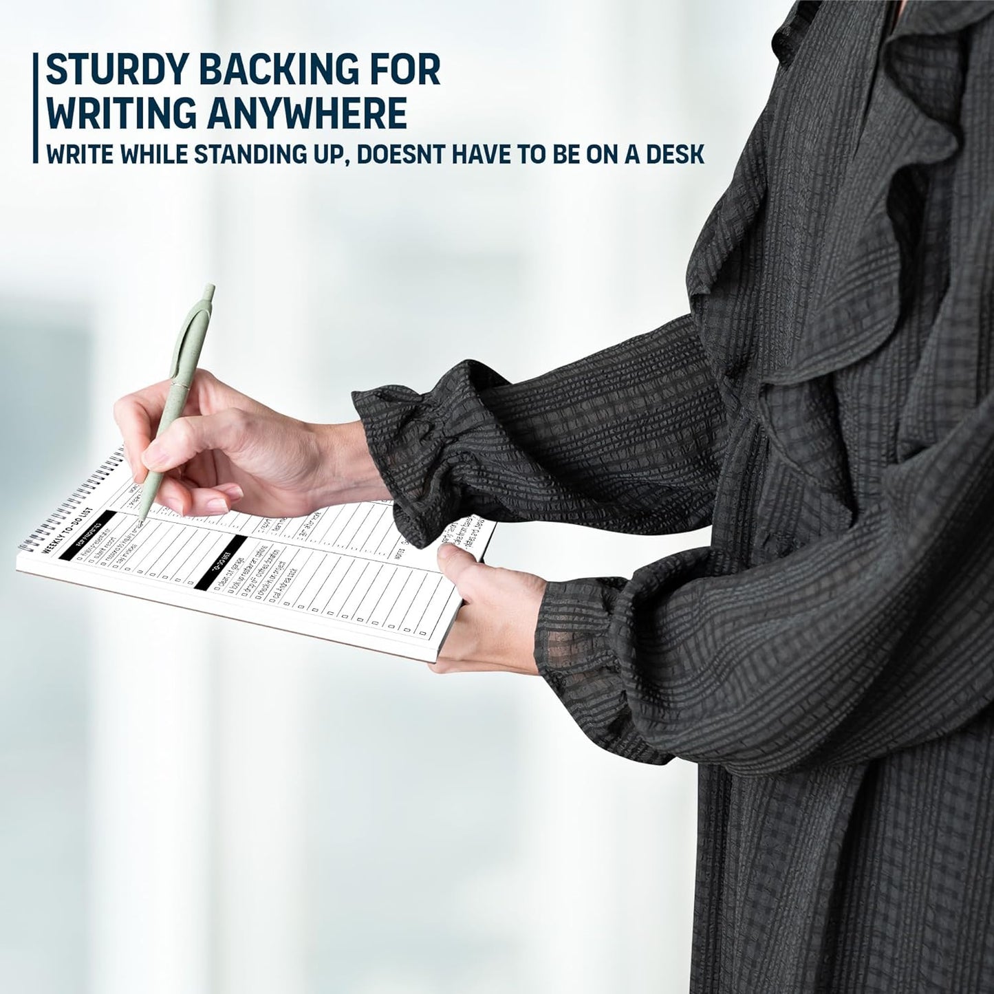 Of a Happy Kind Weekly To Do List Spiral Planner Pad - 8.5x11 52 Sheets - Desk Notepad with Multiple Sections - Undated Planning Notebook Checklist, Todo Agenda Plan