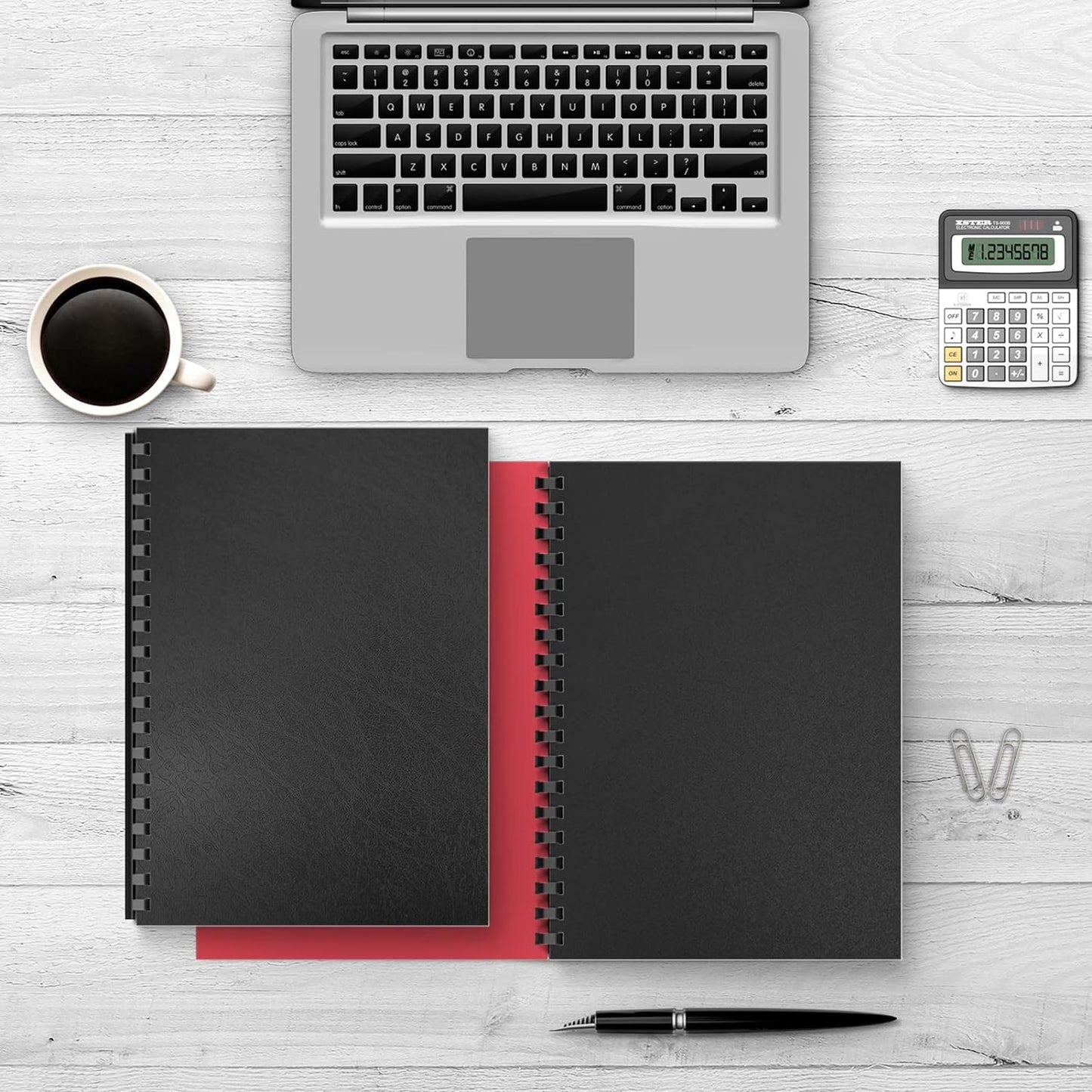 Binditek 100 Pack 12 Mil Leather-Textured Midweight Polycovers, Letter Size, Plastic Binding Presentation Back Covers, 8-1/2 x 11" Square Corners, Un-Punched, Black