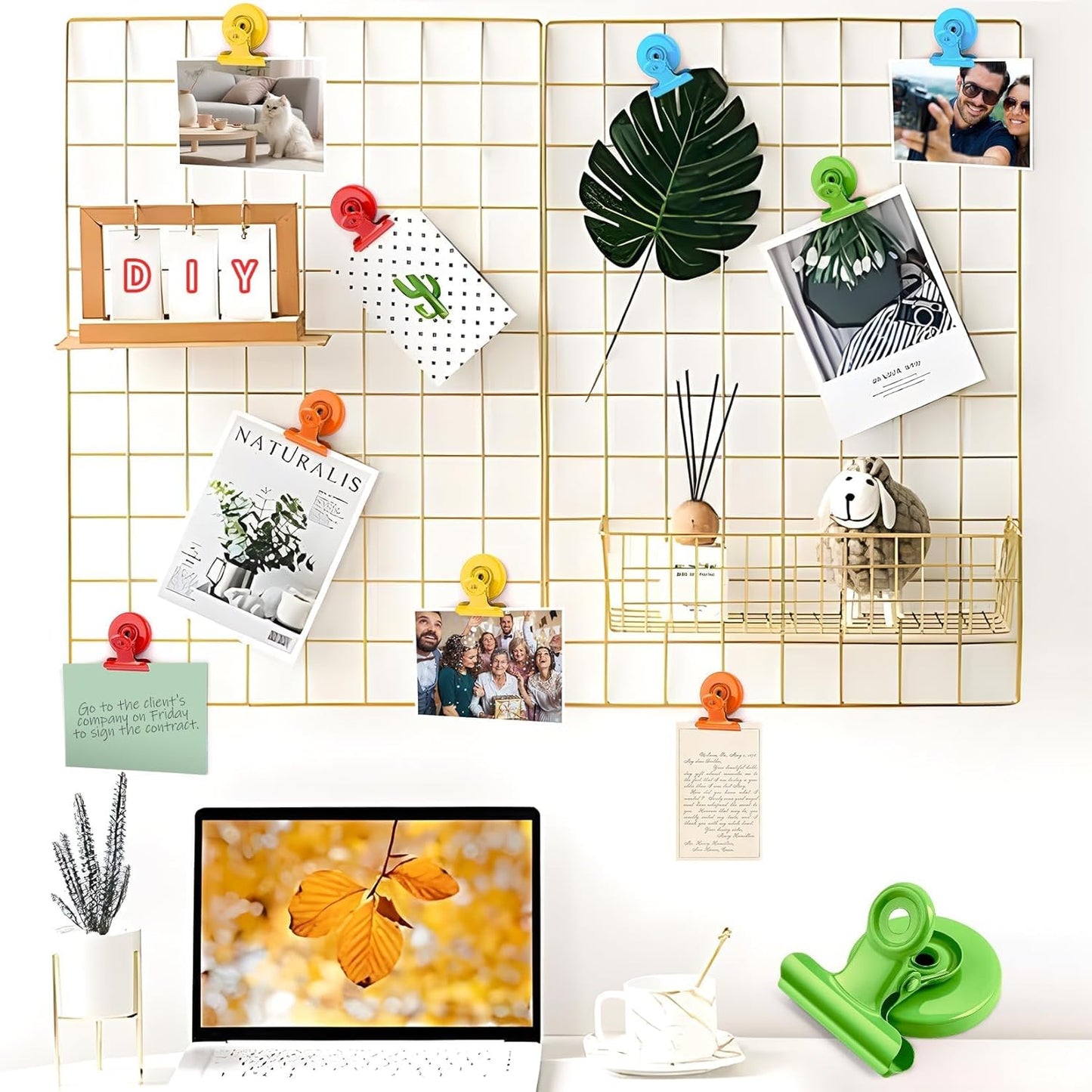 VNDUEEY 6 Pack Fridge Magnets Refrigerator Magnets, Magnetic Clips for Whiteboard, Magnet Clips for Kitchen Office Organizing & Decorating