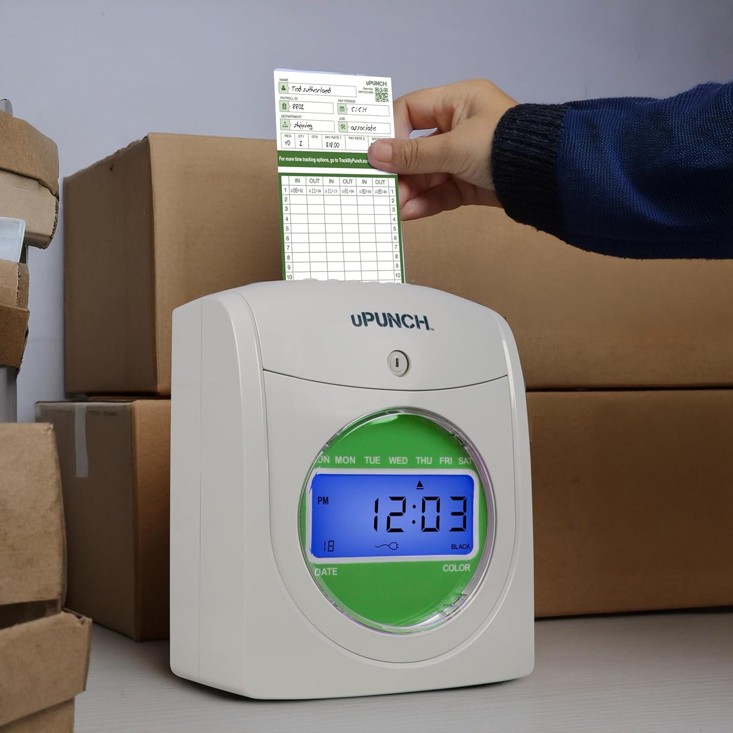 uPunch 300 Time Cards for Green HN3000 AutoAlign Time Clocks (HNTCG1300)