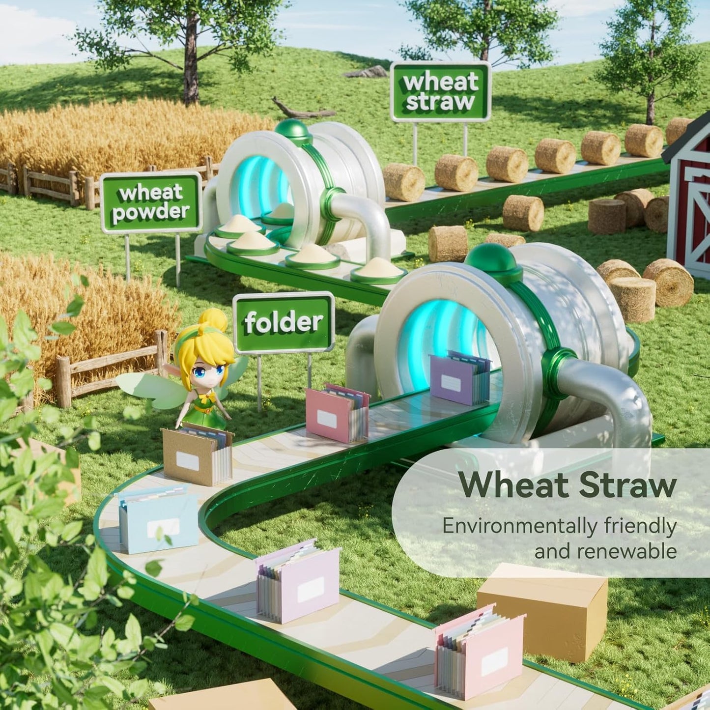 Wheat Straw Expanding Hanging File Folders,1.2" Accordion Pockets,File Organizer,Large Capacity,Letter Size for Filing Cabinet, 100% BPA Free, Return to Nature, Healthy Living-Lavender purple