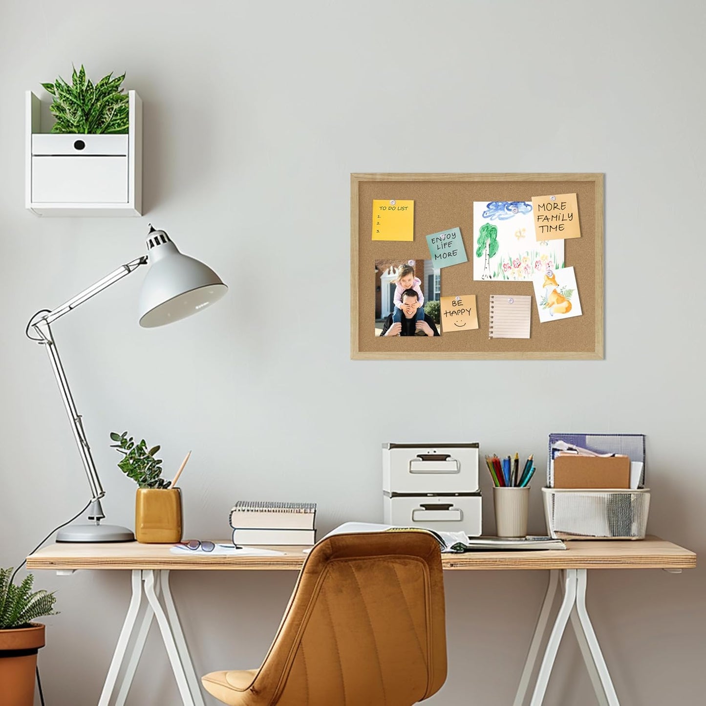 Cork Board Bulletin Board 2Pack,23x17 Cork Board for Office with Pin Oak Wood Boards,Message Board or Vision Board Decoration.Board Wood 1Pack