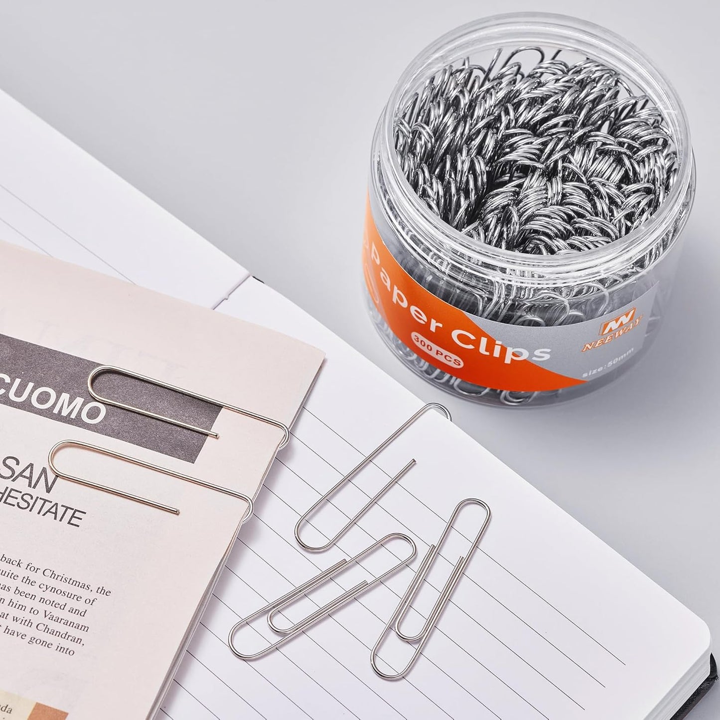 NEEWAY 300pcs Large Paper Clips, Jumbo Paper Clip, 2 Inch Paperclips