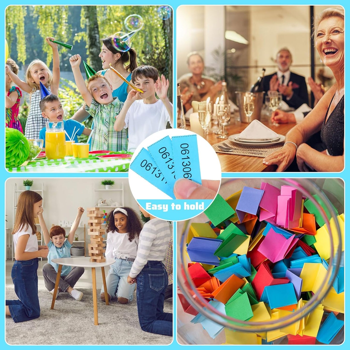 Kosiz 1200 Sheets Raffle Ticket Sheets Blue Chinese Auction Tickets with 25 Bid Numbers Per for Fundraising Basket Silent Auction Activity Fundraiser Prizes Church Events