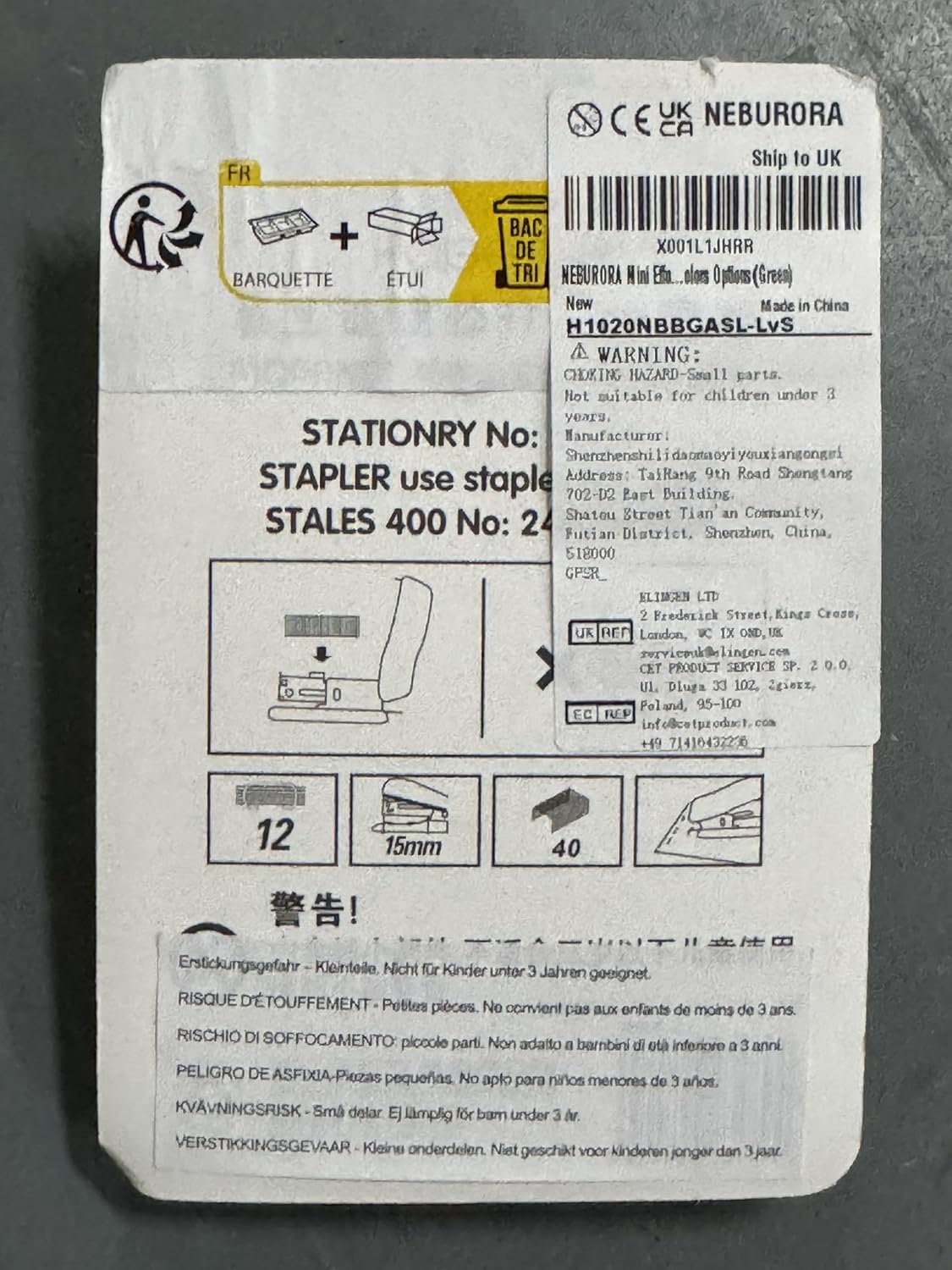 NEBURORA Mini Effortless Desktop Staplers with 400 Standard 26/6 Staples, 2-24 Sheet Capacity, Includes Built-in Staple Remover, Cute Stapler Gift for Student and Office Use, 3 Colors Options (Green)