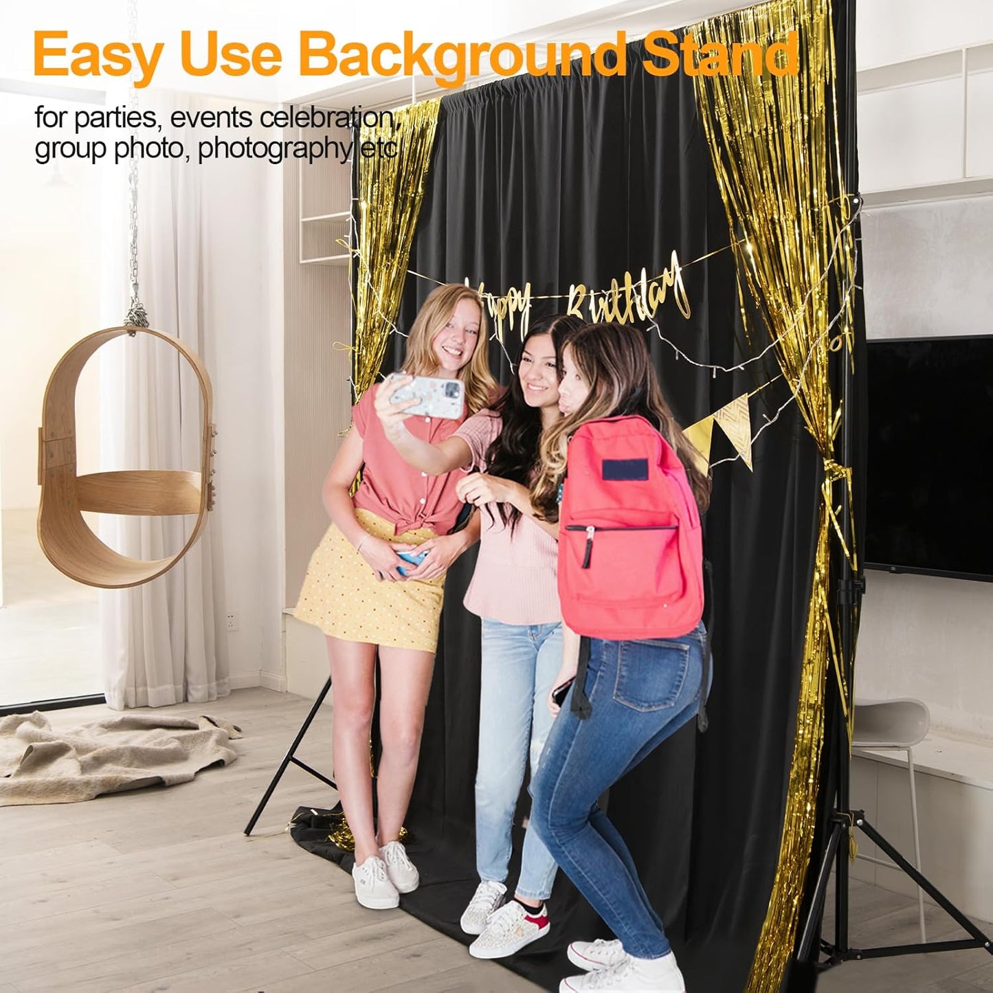 EMART Photo Backdrop Stand kit, 8.5 x 10 ft Back Drop Adjustable Frame for Photography, Photoshoot Banner Background Support Holder for Parties Dectoration