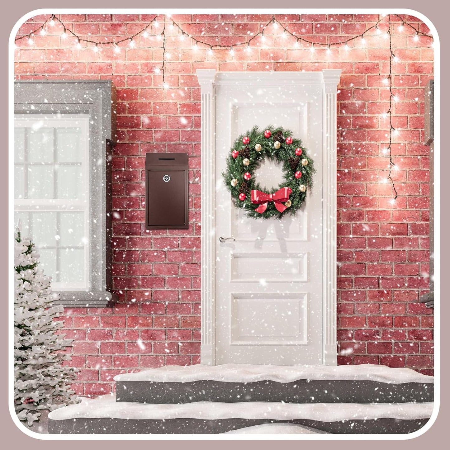 Metal Donation Cash Box Collection Safe Suggestion Box with Lock Wall Mounted Mailbox Delivery Ballot Container for Home Office Outdoor Door