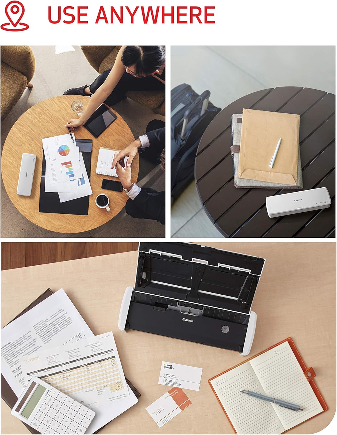 Canon imageFORMULA R10 - Portable Document Scanner, USB Powered, Duplex Scanning, Document Feeder, Easy Setup, Convenient, Perfect for Mobile Users