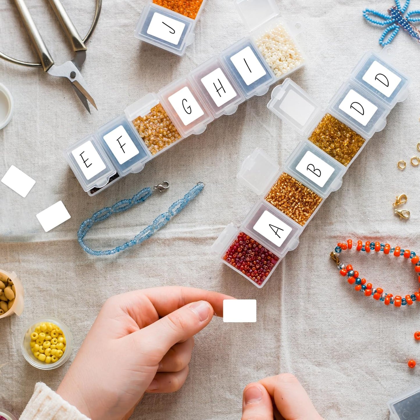 Multi-Use Removable Labels, 1/2" x 3/4",1000 PCS Blank Labels Total,Water/Oil/Tear Resistant/Ink Won't Smudge No Residue