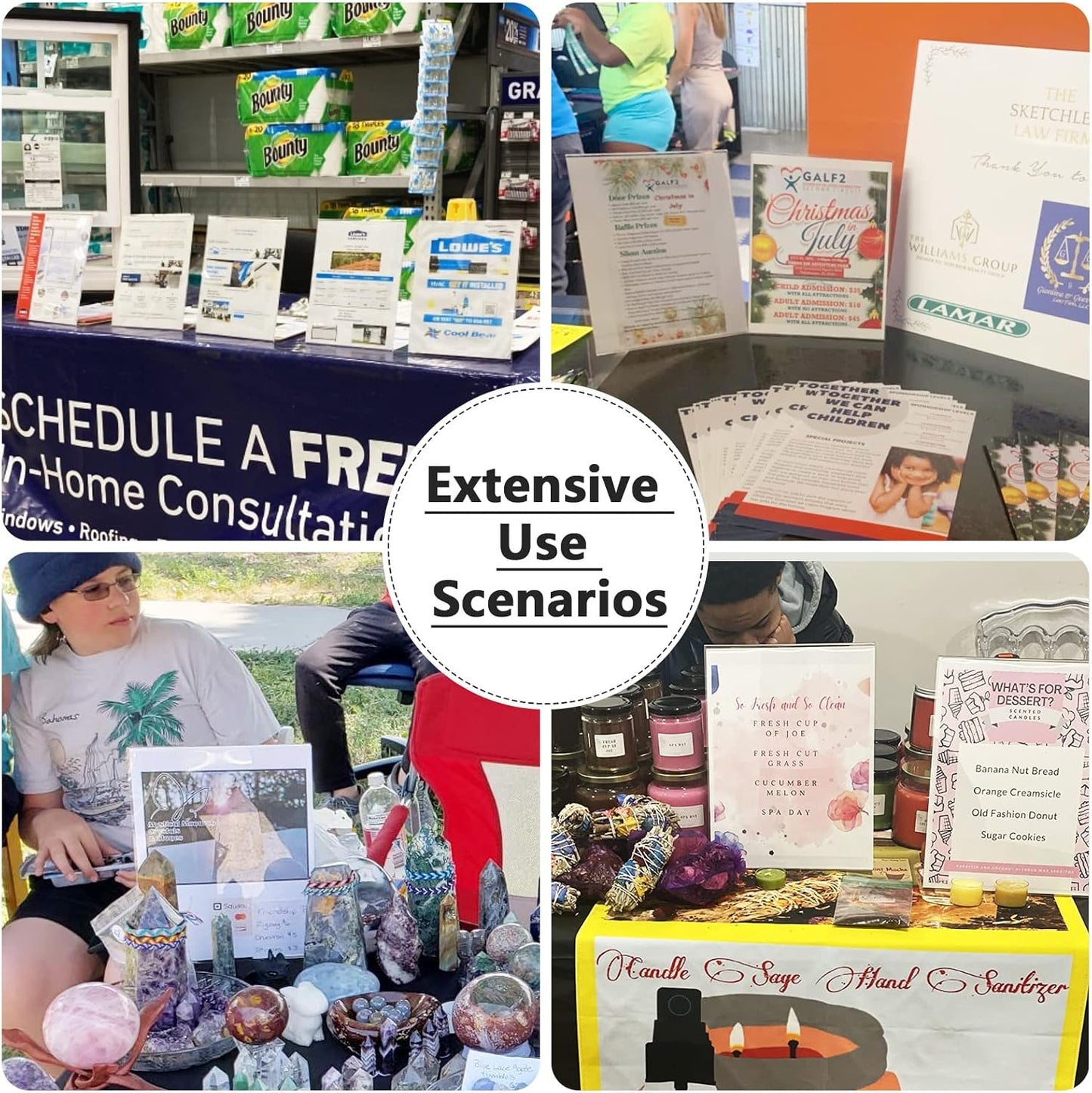 MaxGear Acrylic Sign Holder, Clear Sign Holders Plastic Display Stand 8.5 x 11 Inches Slant Back Countertop Display Picture Frames for Menus, Flyer, Use In Office, Store, 5 Pack