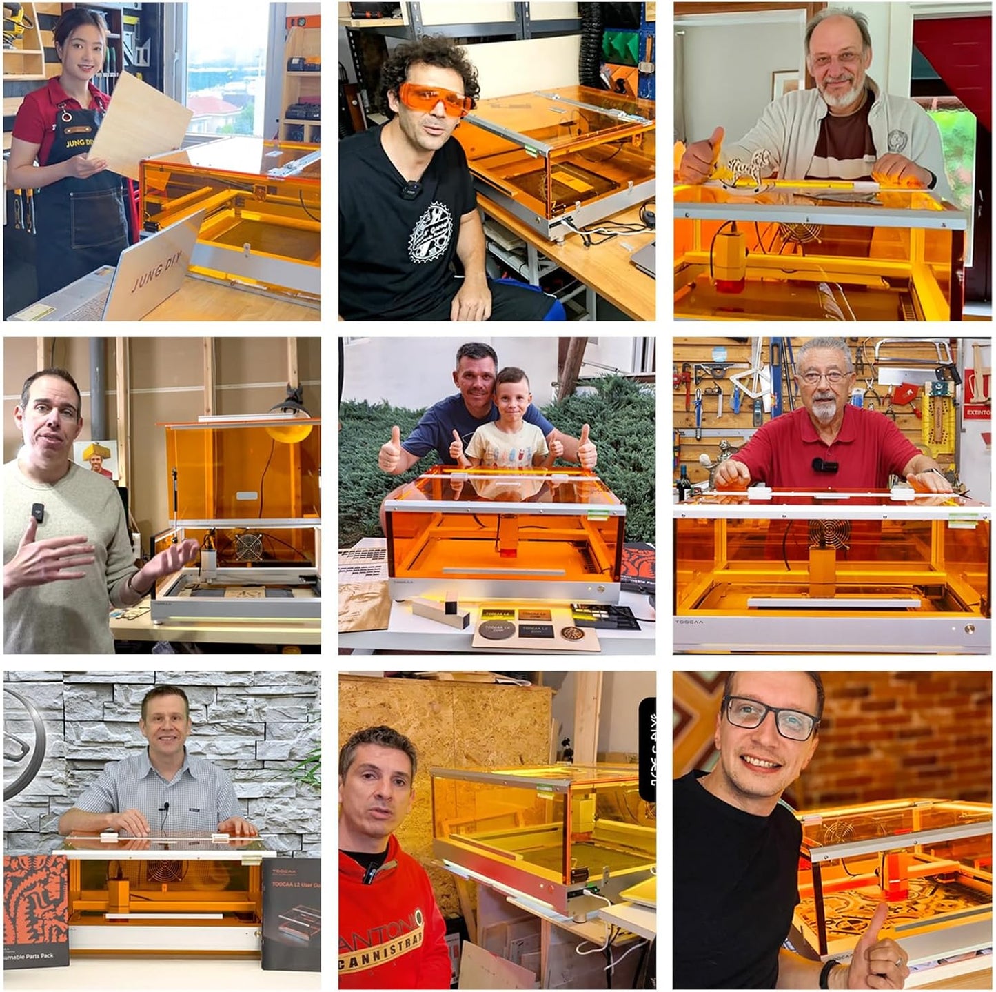 TOOCAA 20W Laser Engraver with Air Assist, No-Charge Software, Laser Cutter and Engraver Machine with Enclosure,Status Atmosphere Light for Tumblers Wood Metal Acrylic