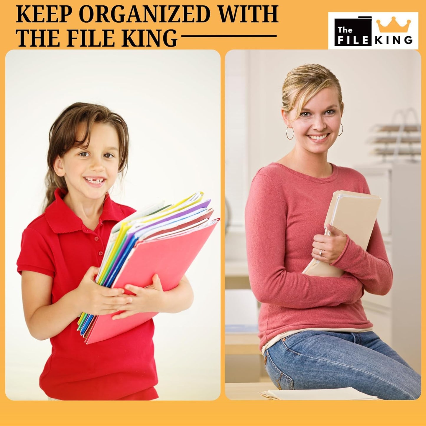 The File King Expanding File Wallet - Legal Size, 50 Pack, Red, 5.25' Expansion, 8.5-x-14-inch Paper, USA Made