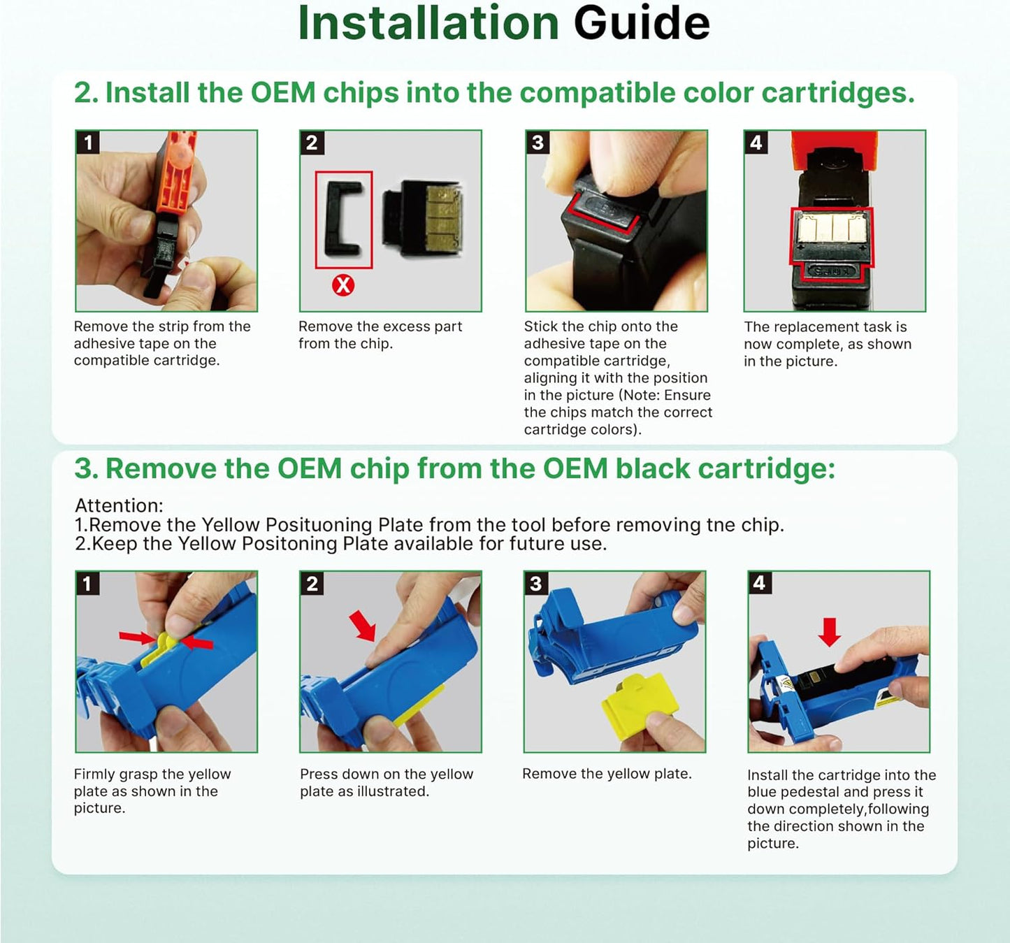 923 Ink Cartridges Combo Pack Without Chip High Yield Compatible for HP 923 Ink Cartridges 923XL Work for OfficeJet Pro 8130e 8135e 8139e 8138e 8120e 8122e 8124e (4 Pack, Black Cyan Magenta Yellow)