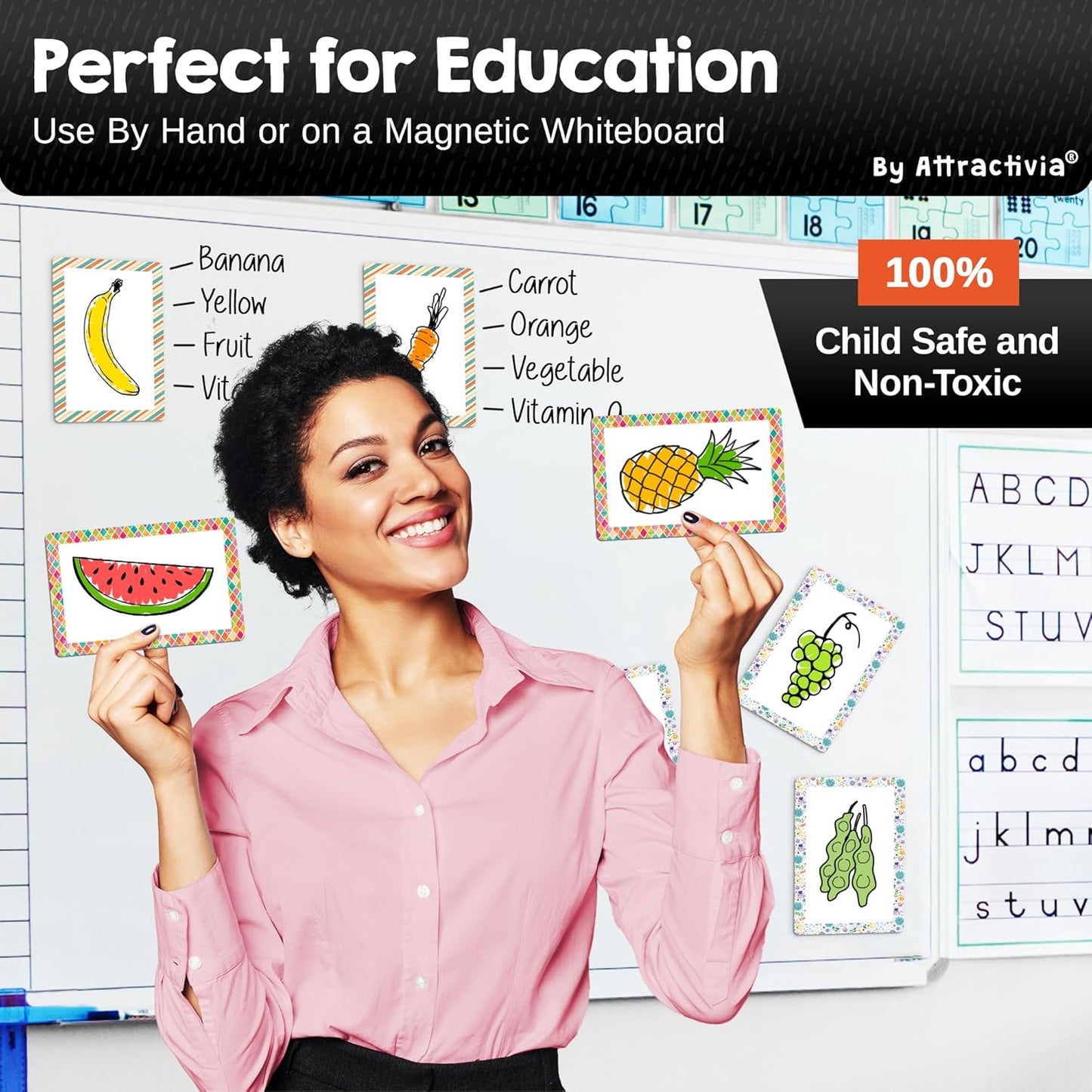 Dry Erase Magnetic Labels 5.6 x 3.7 in, Pattern Borders, Large Dry Erase Magnets, 36-Pack, Erasable Write-On All-Purpose Labels, for Office, Education, Home, Whiteboard