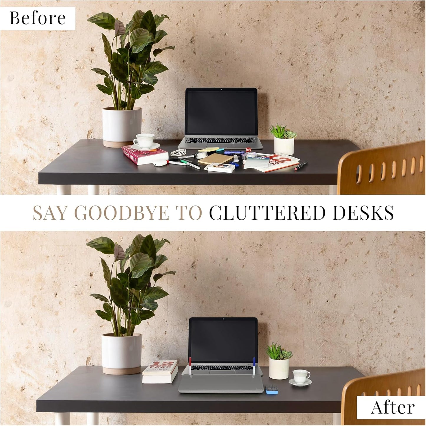 Birch Desktop Whiteboard with Storage & Multiple Markers Surface Desktop Glass Dry Erase Board Desk Top White Board Dry Erase Notepad Desk White Board Tabletop Desk Whiteboard (Charcoal)