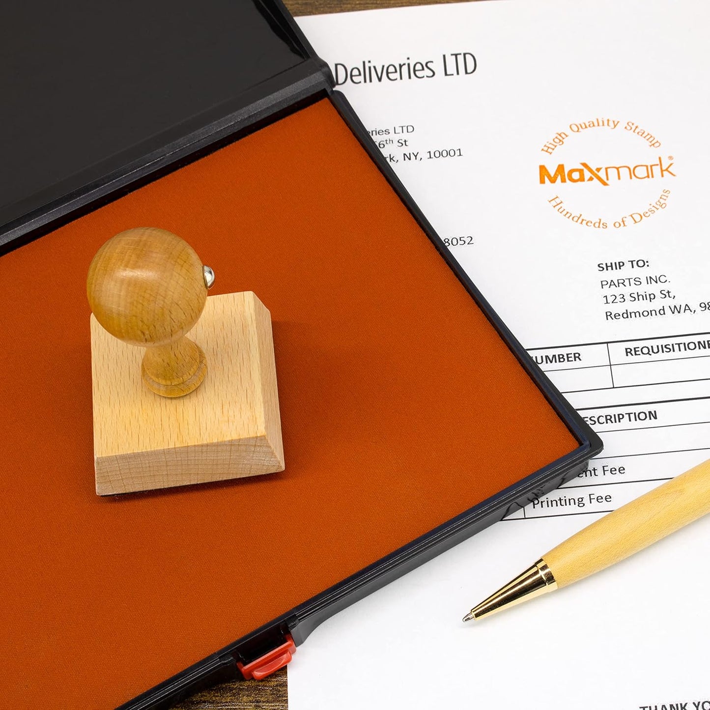 Large Premium Pink Ink Stamp Pad - 5" by 7" - Quality Felt Pad