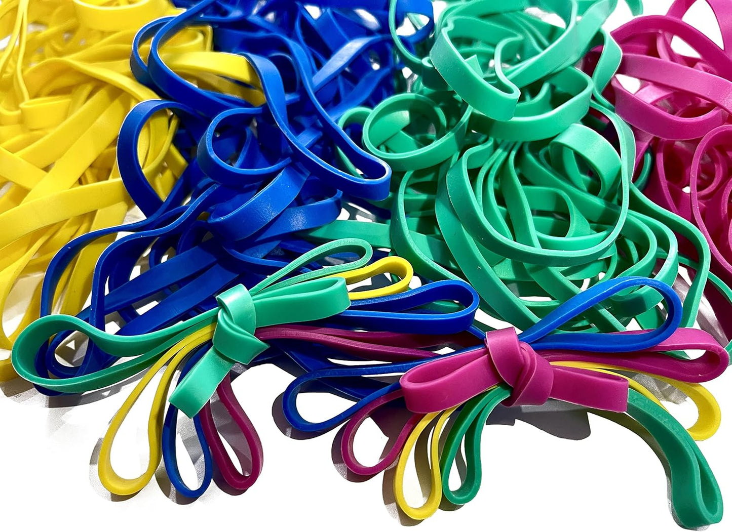 Rubber Bands Assorted Sizes(#64 & #33), Colored Latex Free Rubber Band Bulk Thick, Mixed Dimensions Size 64 & Size 33 Strong Elastic Bands for Office Files Bank Money Document Bills, 1/4 Pound