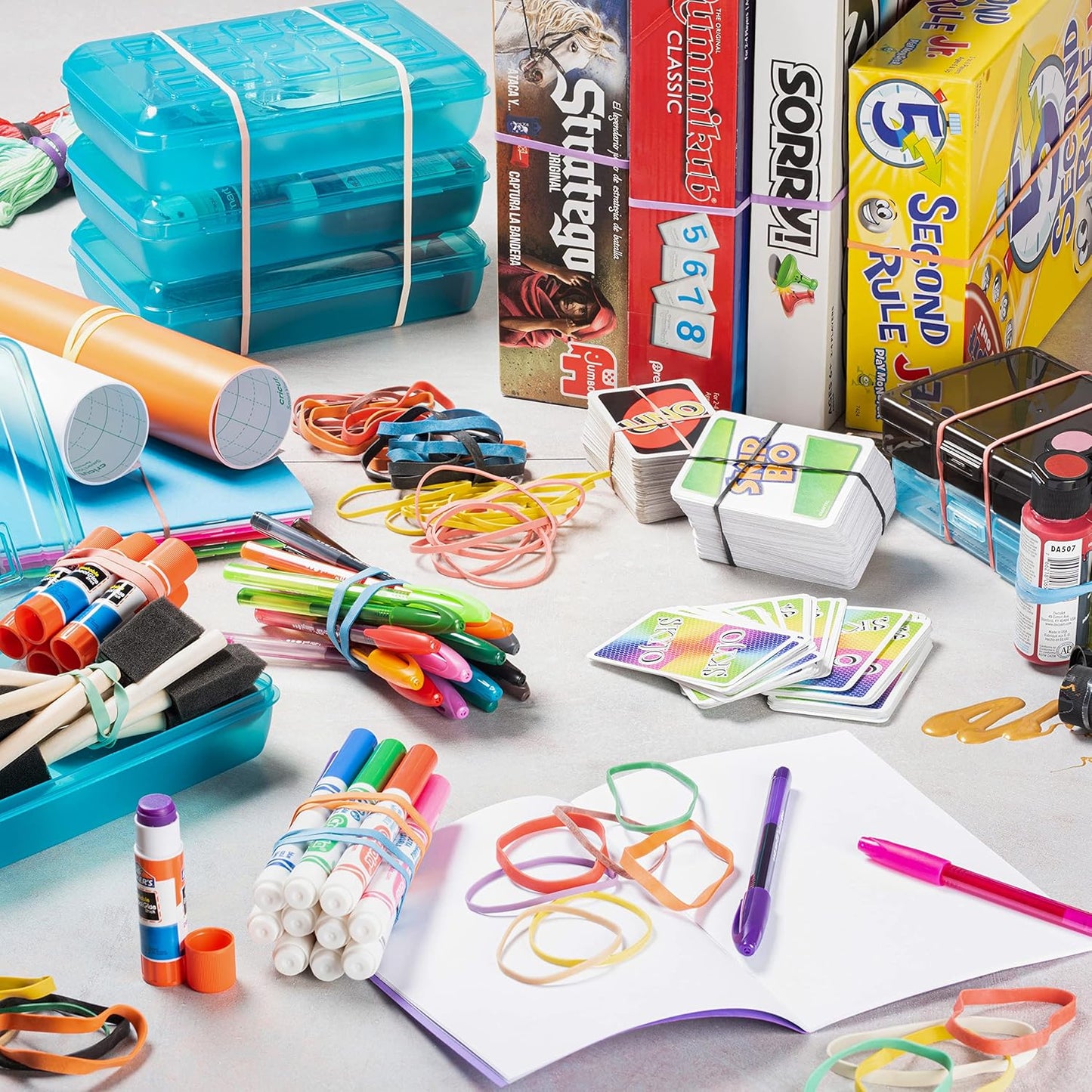 PlasticMill Rubber Bands Assorted Colors - Size 33 (3 1/2" x 1/8") - #33 Colored Rubber Bands Office Supplies - Strong, Elastic Bands for Crafts, Balloon Garland, Cash, File Folders (500-Pack)