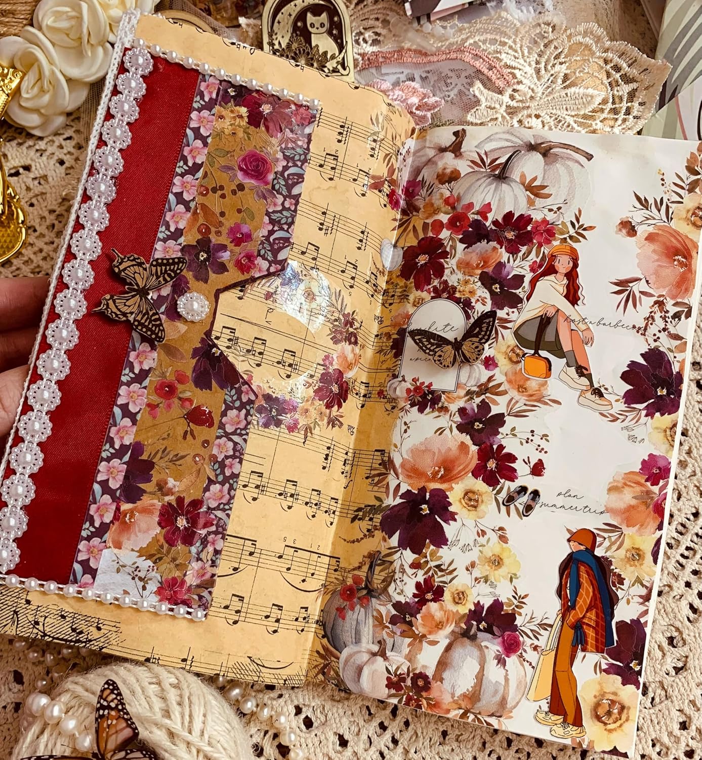 WT Autumn Rose Wide PET Tape, Single Roll, Original Designs, Floral Decorative Tape, Transparent Craft Tape for Bujo Planner & DIY Supplies, Watercolor Flowers