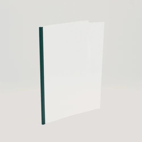 Thermal Binding Clear Covers with Steel Spine –for Thermal Binding Machines – Formerly Unibind – Used in Real Estate, Education and Various Businesses (Dark Green, 20 Sheets Max - 110/boxes)