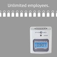 Pyramid Time Systems - Model 2500 Auto Aligning and Top Loading Time Clock [2500K1] Bundle Includes: Time Clock, 100 Time Cards, 2 Ink Ribbon cartridges, one 10 slot time card rack and 2 Security Keys