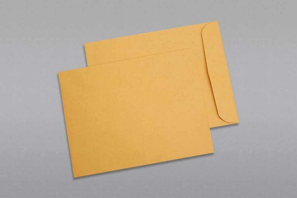 Limited Papers (TM) Booklet Envelopes, (Open Side) Brown Kraft, Gummed Seal, 28 Pound, Heavyweight, For Mailing And More. (100, 11 x 13)
