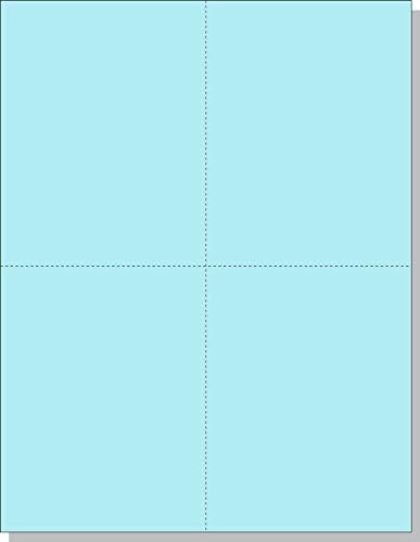 NextDayLabels - 8-1/2" x 11" Laser/Inkjet Postcards 4 Per Page, (4-1/4" x 5-1/2" Each Card | Blue, 1000 Cards)