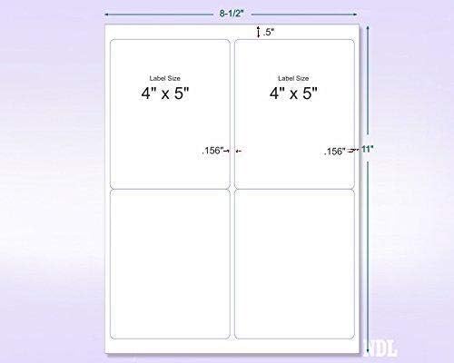 8-1/2 x 11" Neon Color High Light Fluorescent Labels for Laser & Inkjet Printer (Pink Fluorescent, 4 x 5" - 4 Per Page | 100 Labels)