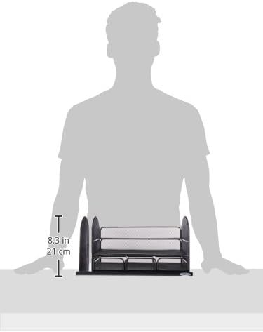 Safco Products 3252BL Onyx Mesh Desktop Organizer with 3 Drawers, Black 16" x 11.4" x 8"