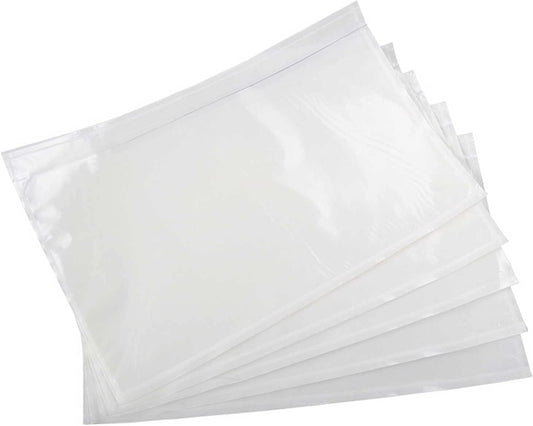 7.5" x 5.5" Packing List Pouches, 100 Pack Shipping Label Envelopes Clear Adhesive Top Loading Packing List