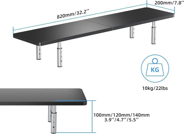 suptek Laptop Stand for Desk,Computer Monitor Laptop Stand Riser for Printer, Notebook and All Flat Screen TV Display,3 Height Adjustable(MST016)