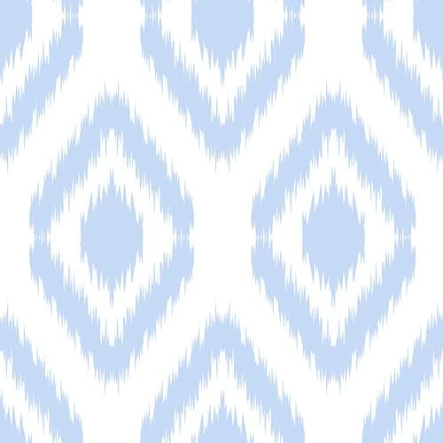 PinPix 36x24 inch Cork Bulletin Board. This Decorative Framed Pin Board Comes with Ikat Light Blue Design and Satin White Frame. Ideal for Home, Office Decor or School (PinPix-1633)