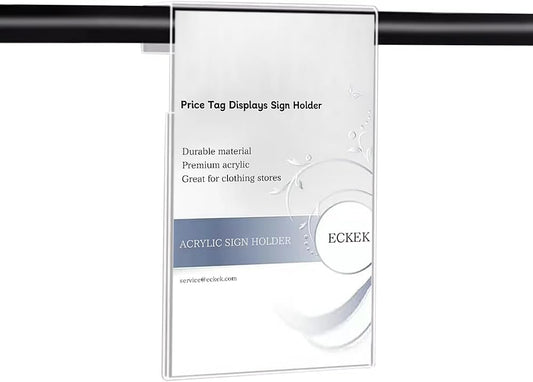 Acrylic Sign Holder Price Tag Displays Sign Holder Ads Display Stand for Retail Store Clothing Price (Vertical A4 210×297mm/8.27×11.69 inches)