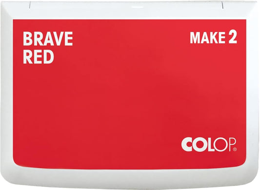 COLOP Make Series, Ink Stamp Pads, with Non-Toxic Premium Ink, Water-Based Acid-Free (Brave Red, Make 2-2-3/4" x 4-1/4")