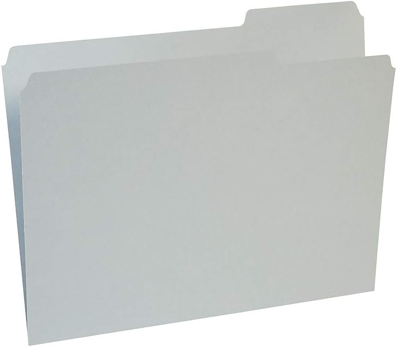 Staples 508895 Colored File Folders w/Reinforced Tabs Letter 3 Tab Gray 100/Box
